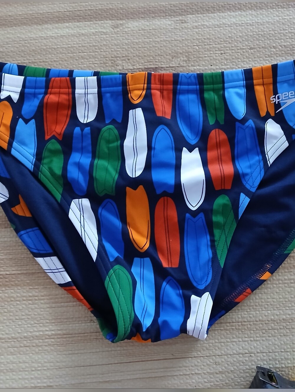 SPEEDO Men’s PowerFLEX Eco - Navy  Surfboards Print Size 38 Cabana Boy Beach